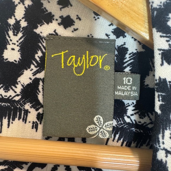 Taylor Womens Navy White Geometric Ombre 3/4 Sleeve Shift Dress Size 10 - Picture 5 of 9